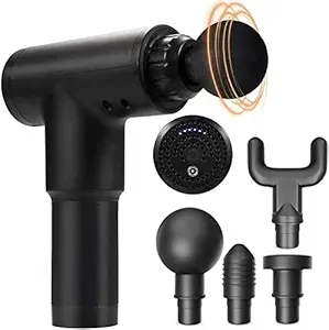 BLEQYS Massage Gun, Cordless Handheld Deep Tissue & Muscle Massager, 6 Speeds Percussion Massage Device Super Quiet, Rechargeable fascial Massager Machine For Full Body & Pain Relief (Black)