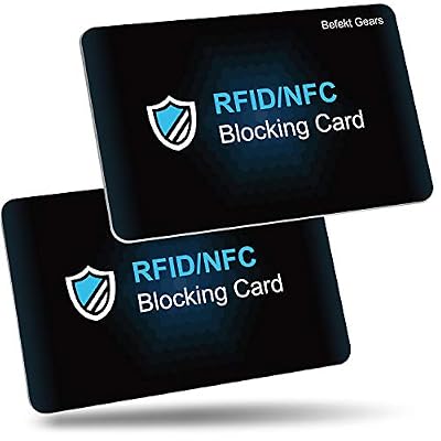 Befekt Gears Carte Anti RFID, Befekt Gears [ Lot de 2 ] Carte de Blocage RFID/NFC Protecteurs de Carte de Crédit sans Contact Protège Entièrement Portefeuille, Carte Bancaire, CE, Passeport