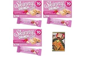 KITCHEN FELLA Skinny Crunch Bars Light Raspberry and White Chocolate x3 Packs with Kitchenfella Healthy Challenge