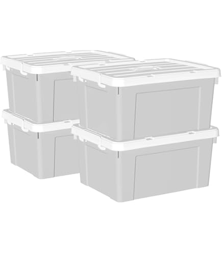 Cetomo 15L * 3 Boîte De Rangement En Plastique, Boîte Fourre-tout, Récipient D'organisation Avec
