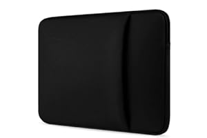 ivencase 15.6 Pollici Custodia Protettiva per Laptop,Neoprene Custodia Borsa con Tasche Laterali Custodia PC Portatile Compatible per Laptop la Maggior Parte da 15.6"-Nero