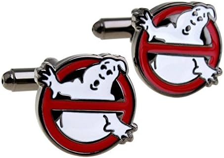 Men's Wedding Dress T-shirt Metal Cuff Links Ghostbusters Sign Cartoon Figure Shape