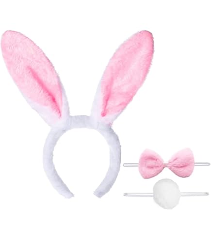 2 Cerchietti Orecchie Da Coniglio In Peluche - Per Adulti E Bambini, Carnevale Pasqua Halloween - Foto 3