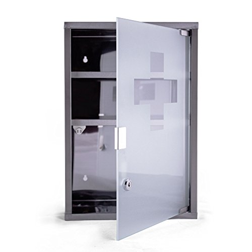 Medizinschrank groß Edelstahl abschließbar 30x45x12cm Arzneischrank Medikamentenschrank Hausapotheke Erste Hilfe Schrank - 5