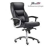 JR Knight Fauteuil de bureau pivotant avec rembourrage en cuir synthétique Noir