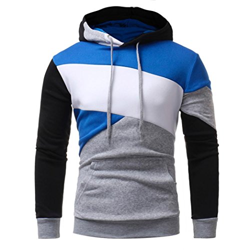 Herren Hoodie Sweatshirt jacke Kapuzenpullover Sweatjacke Hoody (M, Grau)