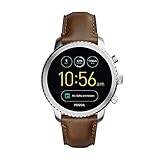 Die Fossil Q Explorist glänzt im Retro-Design - dunkelbraunes Lederarmband mit Dornschließe, silbernem Gehäuse & diversen Smartfunktionen - ein Muss für den modernen & digitalen Mann