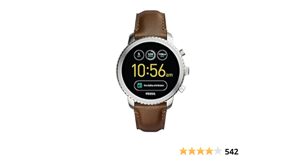 FOSSIL Montre connectée Explorist – Smartwatch homme étanche en cuir marron  - Compatibilité iOS \u0026 Android - Coffret montre avec son chargeur :  Amazon.fr: Montres
