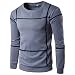 Produktbild Mens Fashion Striped Langarm Sweater, Kaiki Herren Pullover Mantel O Neck Shirt Outwear (XXXL, Gray)