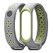 Produktbild TPU Silikon Armband für Xiao Mi-Band 3 | Anti-Aus Dauerhaftes Ersatz Atmungsaktiv Doppel Farben Fitness Sport Band | Wasserdicht mit Edelstahl Silberne Schnalle | für Damen Herren | 18MM (G)
