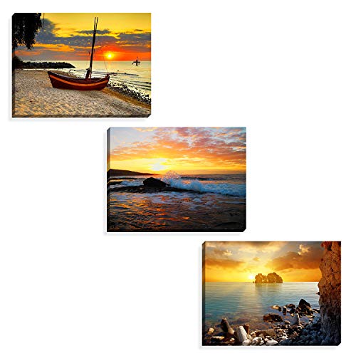 Decoración del hogar lienzo "sol Naciente" 3 paneles lienzo paisaje moderno Arte Pinturas para decoración de pared - P3040 - 006