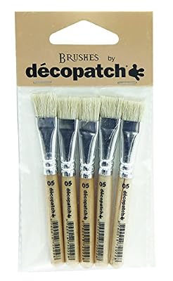 Decopatch Décopatch PACKPC05O Pack de 5 Pinceaux en soie 7 x 1 x 14 cm Beige