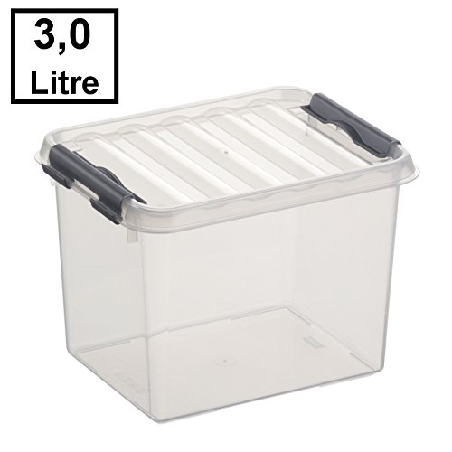 6x SUNWARE Q-Line Box – 3 Liter – 200 x 150 x 140mm – transparent/silber - 2