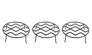 Metal Roots Flower Pot Holder Stand for Home Decoration, Garden, Balcony (Pack of 3)