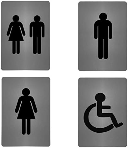 METAL ALUMINIUM LADIES GENTS UNISEX DISABLED TOILETS Signs Door Plaques Office by MegSub (5x7", UNISEX)