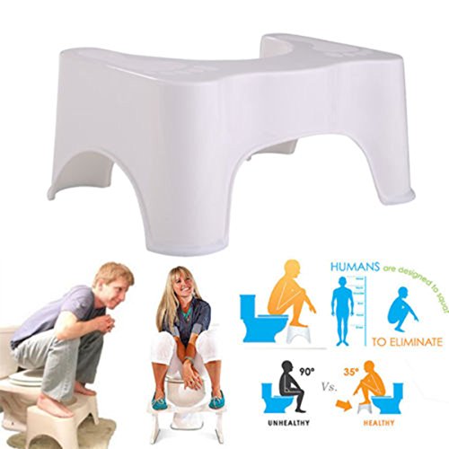Preisvergleich Produktbild WC-Hocker Toilettenhocker Toilettenhilfe Tritthocker für eine bessere Körperhaltung auf der Toilette für Kinder oder Erwachsene rutschfest weiß