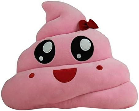 LILICAT Cute Pillow, New Amusing Emoji Emoticon Cushion Heart Eyes Poo Shape Pillow Doll Toy Gift for Child Toy Super (Pink, Size:18x18 inch &amp; 45x45cm)