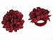 Twilo Design 2 Large Ponio Flowers On Elastic Hairband 6.5Cm Flower -Wine