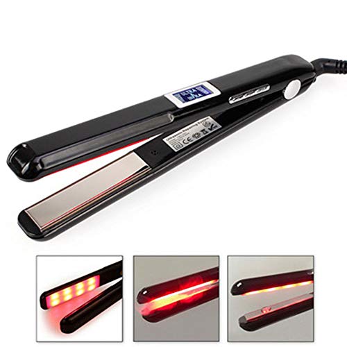 Hair Straightener Infrared Ultrasonic Hair Care Device Does Not Hurt Hair LCD Curler Electric Splint Black