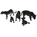 Produktbild FLAMEER 5pcs Mini Kunststoff Tiere Spielzeuge, Realistische Wildtiere Schwarzer Panther Familie Badespielzeug für Kinder