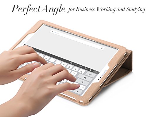 Galaxy Tab S2 9.7 Hülle,Samsung Galaxy Tab S2,Fyy® [Super Functional Series] Hochwertige Kunstleder Hülle mit elastitcher Handschlaufe und Halterungen für Karten, Notizen für Samsung Galaxy Tab S2 9.7 Zoll,Gold (mit automatischer Schlaf/ Weck-Funktion) - 5