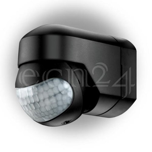 Preisvergleich Produktbild Bewegungsmelder,schwarz, 200° / 12 m, 1000 W, einfacher Anschluß