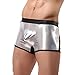 Produktbild Patchwork Lackleder Unterwäsche Herren, DoraMe Männer Weiche Boxershorts Ausbuchtung Beule Beutel Unterhose Antibakterielle Retroshorts (Silber, Asien Größe L)