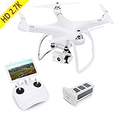 🎥【GPS-Positionierungsfunktion】: Mit dem GPS-System können Sie genaue Positionsinformationen Ihres Quadrocopters abrufen. Integriert in die Home Return Funktion (RTH), um sicherer zu fliegen. Die Drohne kehrt automatisch nach Hause zurück, wenn die Batterie schwach ist oder das Signal während des Fluges schwach ist.