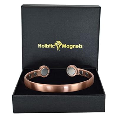 Solid Copper Magnetic Bracelet For Men Copper Bangle Holistic Magnetic Band With Large High Power Neodymium Magnets Unisex Adjustable-hpc (m: Wrist 16.5–19.5cm/6.3–7.7”)