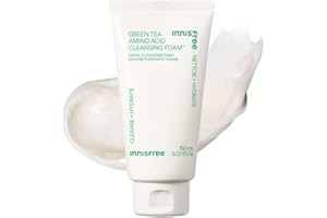 INNISFREE Green Tea Amino Acid Cleansing Foam, Gentle Korean Face Wash, Comfortable without Irritation, Removes Makeup, Sebum & dirt effectively, for clean, soothed and smooth skin, 150ml