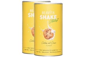 ‎BEAVITA BEAVITA Vitalkost Diät-Shake Cookies and Cream (2x572g) Abnehmen* - vitamin-und nährstoffreicher Mahlzeitersatz mit Eiweiss Protein Pulver - Protein shake zum abnehmen