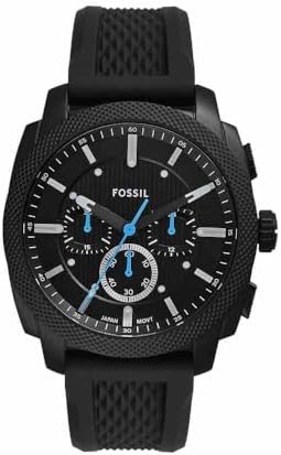 Fossil Orologio New Machine da uomo, movimento cronografo al quarzo da 44 mm con cinturino in acciaio inossidabile o in pelle