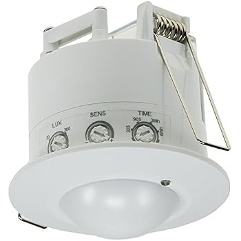 Bewegungsmelder Wandlampe 360° Mikrowellen Einbau Bewegungsmelder Weiß Weiss LED Ok 100% 1-8m 1 Bewegungsmelder Unterputz Innen