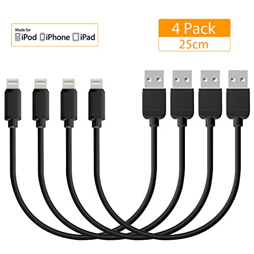 Kurze Ladekabel Lightning iPhone Kabel Lightning (25CM) YOJA Mini Ladekabel USB auf Lightning für Ladestation Power Bank kompatibel mit Apple iPhone X / 8 plus 7 / 7plus / 6s, iPad (4er Pack, Schwarz) Kurze Ladekabel Lightning iPhone Kabel Lightning (25CM) YOJA Mini Ladekabel USB auf Lightning für Ladestation Power Bank kompatibel mit Apple iPhone X / 8 plus 7 / 7plus / 6s, iPad (4er Pack, Schwarz)
