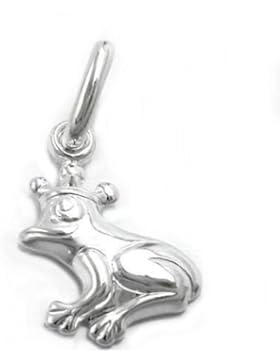 Unbespielt Kettenanhänger für Halskette Kinder Frosch glänzend 925 Silber 12 x 8 mm inkl. kleiner Schmuckbox