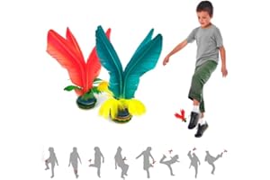 Jastown Kick Shuttlecock,Chinese Jianzi,Shuttlecock for Foot, jianzi Kick,Assembled Feather Football,Colored Feather Shuttlecock for Foot Sports Game，Kick Feather Ball Outdoor Or Indoor,2 pc