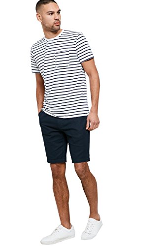 Herren Leinen Chino Shorts Threadbare Knielang Halbe Hose Freizeit Sommer Mode - 2