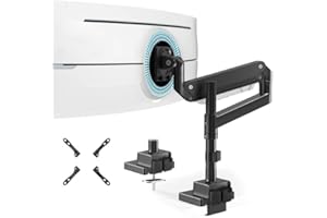 PUTILSEN MOUNT Supporto per Monitor Ultrawide 24-57'',Molla a Gas Supporto Monitor Scrivania con Palo che, Sostiene fino a 27 kg, VESA 75/100/200 mm, Nero