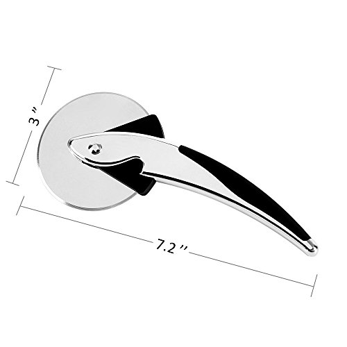 Ohuhu® Edelstahl Pizzaschneider, Pizzamesser, Professional Mehrzweckmesser mit FDA genehmigt - 4