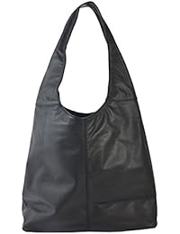 Chicca Tutto Moda CTM Borsa a spalla da donna in vera pelle made in Italy D6170-41x55x12 Cm