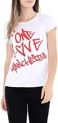 MCR Girls Ladies Printed Celeb Concert Party ONE LOVE MANCHESTER Tee T Shirt TOP 8-14 (M/L (12-14), MCR White T-Shirt)