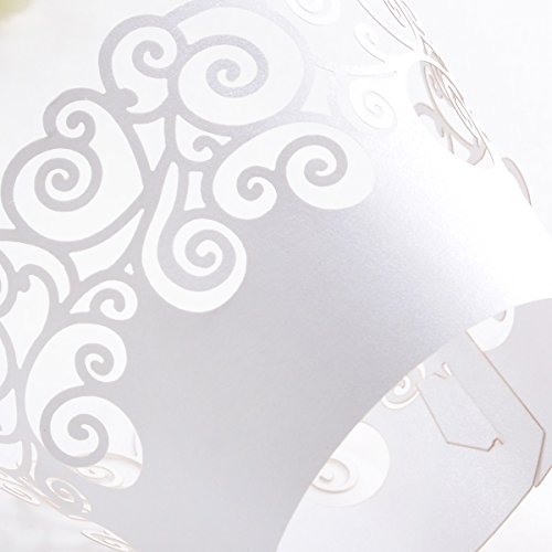 *Versand aus Deutschland* 50 Tlg. Kuchen Cupcake Wrapper Verpackung Dekoration Muffin Hülle Wave Motive für Hochzeit Party Cupcake Dekoration Muffinförmchen Neu - 7