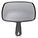SODIAL(R)Hand Held Hair dressing Salon Barbers Hairdressers Paddle Mirror Tool with Handle Black Make Up Hairdressing