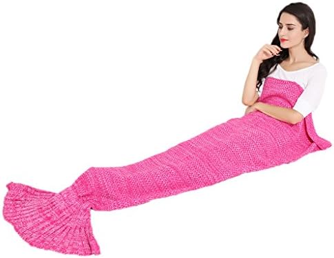 Smile YKK Home Air-Conditioner Weave Knit Mermaid Sofa Bed Blanket Burgandy