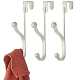 colgadores para puertas de armarios MEDIDAS PRÁCTICAS: Con un tamaño de 12,7 x 2 x 19,6 cm cada uno, estos percheros metálicos se pueden colgar de casi cualquier puerta interior, siempre y cuando tenga un grosor máximo de 3,7 cm.