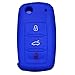 Produktbild Tuqiang®Silikon Schlüssel Schlüsselcover Autoschlüssel Klappschlüssel Sets Schlüsselhülle 3 Tasten for VW 1PC Blau