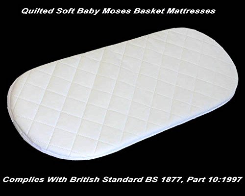 73X35X3 CM MOSES BASKET / PRAM QUILTED ALL SIZES OVAL SHAPED ROUND CORNERS SOFT MATTRESSES (73x35x3 cm)