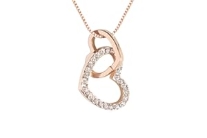 Quadiva E! Collana 'Cuore', decorata con cristalli scintillante di Swarovski®, colore: placcata 18 k oro rosa