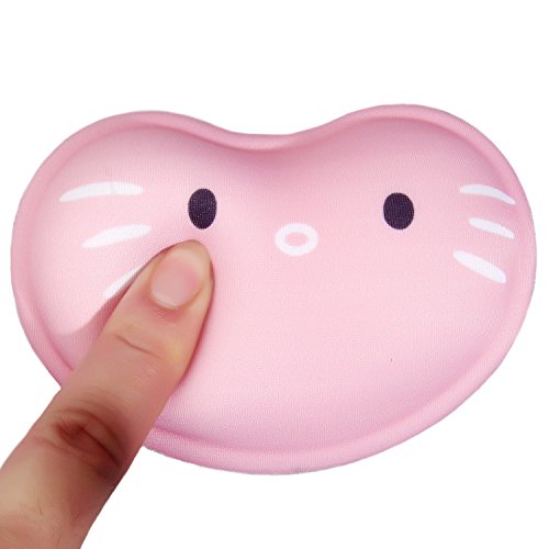 HIMRY weiche Handballen Auflage, Ergonomisch geformte Silikon Handauflage, Gel Handgelenkauflage mit Lustigem Cartoon Motiv, Rutschfeste Flex Auflage, Rosa Katze, KXC5113 pinkcat - 3