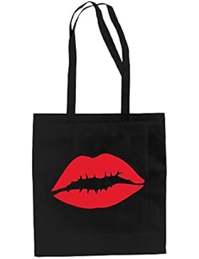 Baumwolltasche Jutebeutel Kussmund Lippen Sexy Stylisch Hipster